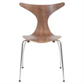 Eurostyle Frida Side Chair in Walnut/Chrome