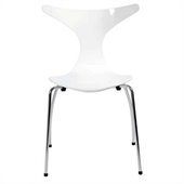 Eurostyle Frida Side Chair in White/Chrome