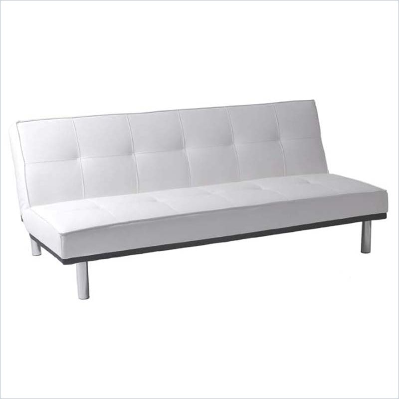 Eurostyle Sven Sofa Bed in White/Stainless Steel