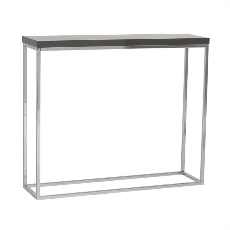 Eurostyle Teresa Console Table in Gray/Chrome