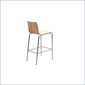 Eurostyle Carisa-B Bar Chair in White/Walnut/Chrome