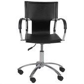 Eurostyle Vinnie Office Chair in Black Leather/Chrome