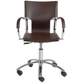 Eurostyle Vinnie Office Chair in Brown Leather/Chrome
