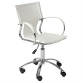 Eurostyle Vinnie Office Chair in White Leather/Chrome