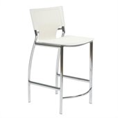 Eurostyle Vinnie-C Counter Chair in White Leather/Chrome