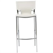 Eurostyle Vinnie-B Bar Chair in White Leather/Chrome