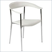 Eurostyle Tanya Arm in White Leather/Chrome