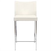 Eurostyle Riley-C Counter Chair in White Leather/Chrome
