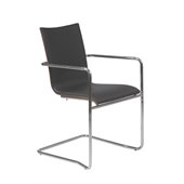 Eurostyle Madge Arm Chair in Black/Walnut/Chrome