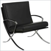 Eurostyle Pietro Lounge Chair in Black Leather