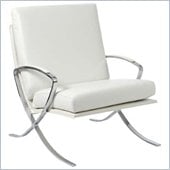 Eurostyle Pietro Lounge Chair in White Leather