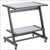 Eurostyle Zeus Computer Cart in Graphite Black/Smoked Glass