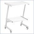 ADD TO YOUR SET: Eurostyle Luigi Laptop Cart in White/Pure White Glass