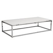 Eurostyle Sandor Coffee Table in Pure White Glass/Chrome