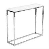 Eurostyle Sandor Console Table in Pure White Glass/Chrome