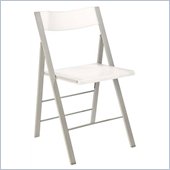 Eurostyle Hanie Folding Chair in Silver/Translucent