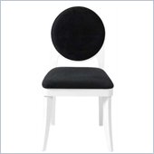 Eurostyle Hallie Side Chair in White/Black Microfiber