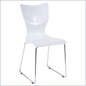 Eurostyle Laurel Chair in Embossed White/Chrome