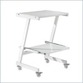 Eurostyle Luigi Laptop Cart in White/White Glass