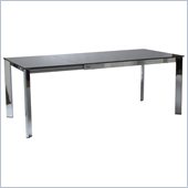 Eurostyle Ocarina Glass Top Dining Table in Brown/Chrome