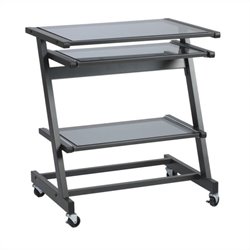Eurostyle Zaki Glass Top Computer Cart