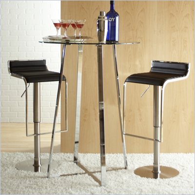 Eurostyle Ultima Glass Top Pub Table in Chrome