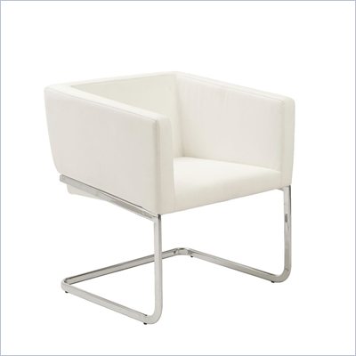 Eurostyle Ari Lounge Chair in White/Chrome