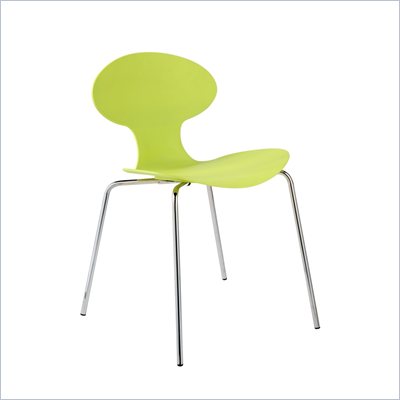 Eurostyle Beatrix Modern Green Dining Side Chair with Chrome Legs