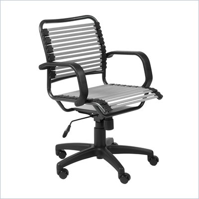 Eurostyle Bungie Flat Mid Back Chair in Silver/Graphite Black