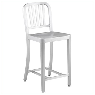 Eurostyle Camy Matte Aluminum Counter Height Stool