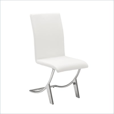 Eurostyle Cordelia Side Chair in White/Chrome