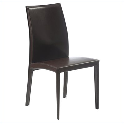 Eurostyle Daisy Leather Dining Side Chair in Brown