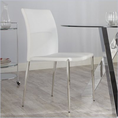 Eurostyle Diana Side Chair in White/Stainless
