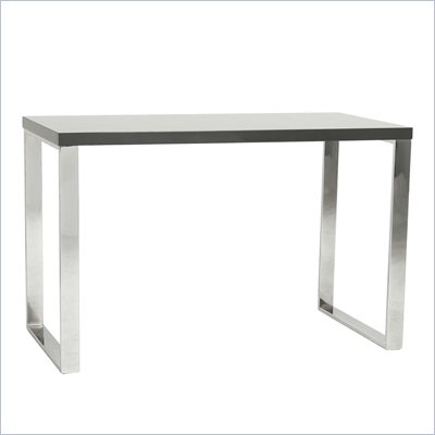 Eurostyle Dillon Desk in Gray Lacquer/Chrome