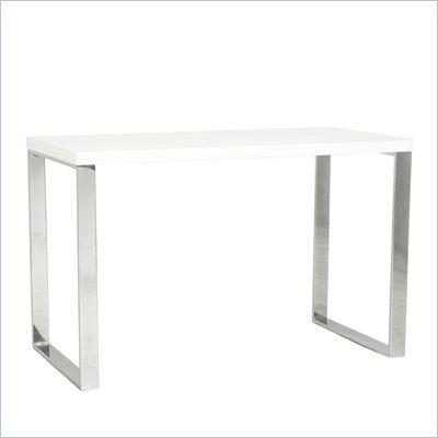 Eurostyle Dillon Desk in White Lacquer/Chrome
