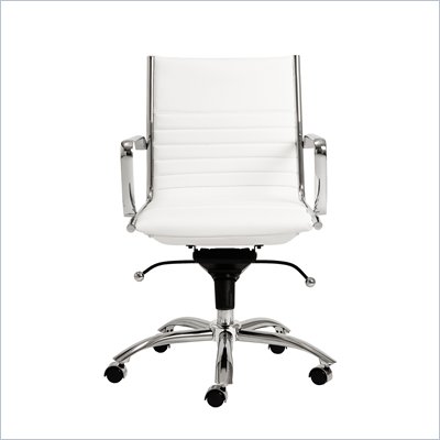 Eurostyle Dirk Low Back Office Chair in White/Chrome