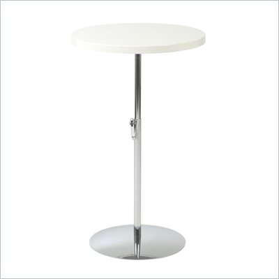 Eurostyle Ricardo Adjustable Pub/End Table with Wood Top & Chrome Base