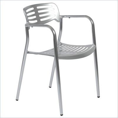 Eurostyle Hillary Stacking Polished Indoor or Outdoor Arm Chair