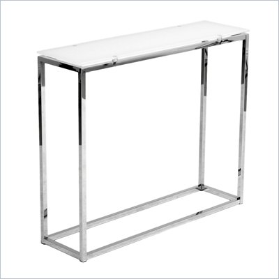 Eurostyle Sandor Console Table in Pure White Glass/Chrome
