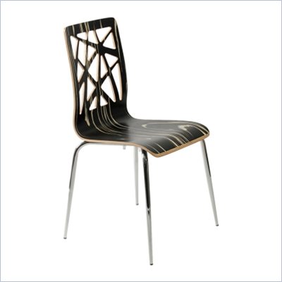 Eurostyle Sarah Side Chair in Black Tiger/Chrome
