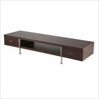 Euro Style Simon Media Stand in Wenge / Aluminum 