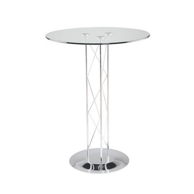 Eurostyle Taby Pub Table with 36" Glass Top and Chrome Base
