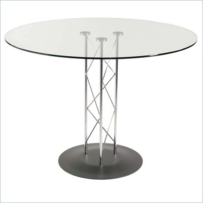 Eurostyle Taby 48 Inch Casual Dining Table with Glass Top