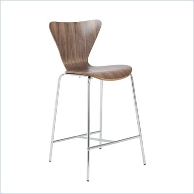 Eurostyle Tendy C Counter Chair in Walnut/Chrome