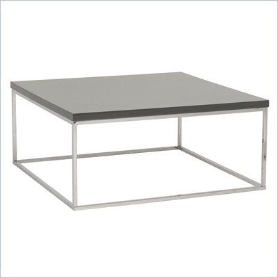 Eurostyle Teresa Square Coffee Table in Gray/Chrome