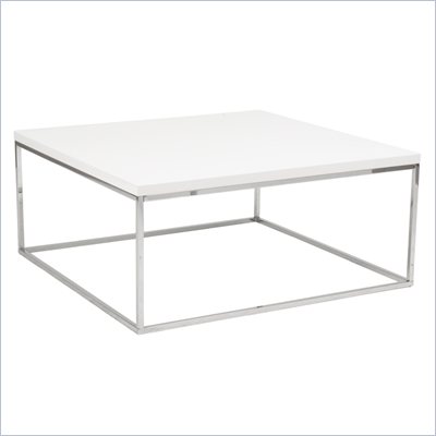 Eurostyle Teresa Square Coffee Table in White/Chrome