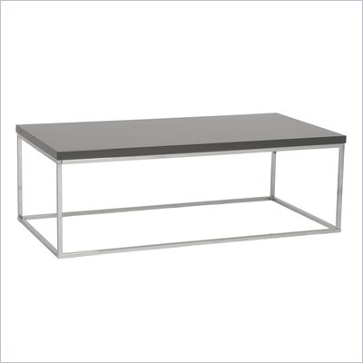 Eurostyle Teresa Rectangular Coffee Table in Gray/Chrome
