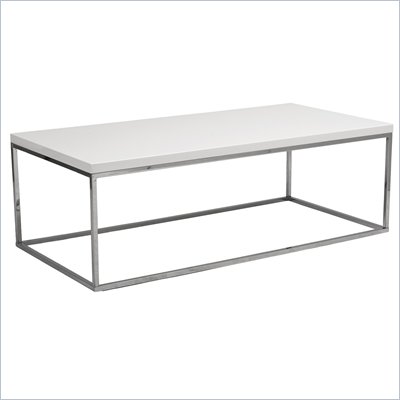 Eurostyle Teresa Rectangular Coffee Table in White/Chrome