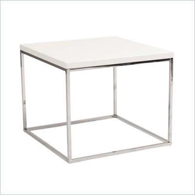 Eurostyle Teresa Side Table in White/Chrome
