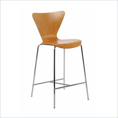 Eurostyle Tessa Natural Finish Wooden Counter Stool